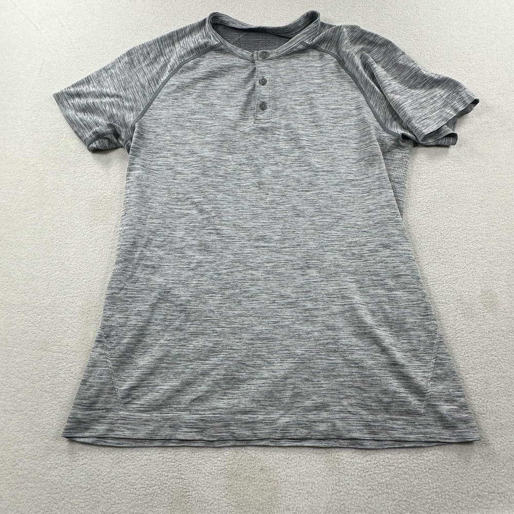lululemon athletica Men's Short Sleeve Henley T-Shirt - Heather Gray